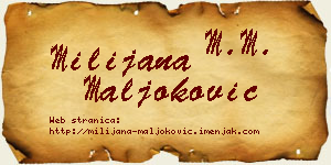 Milijana Maljoković vizit kartica